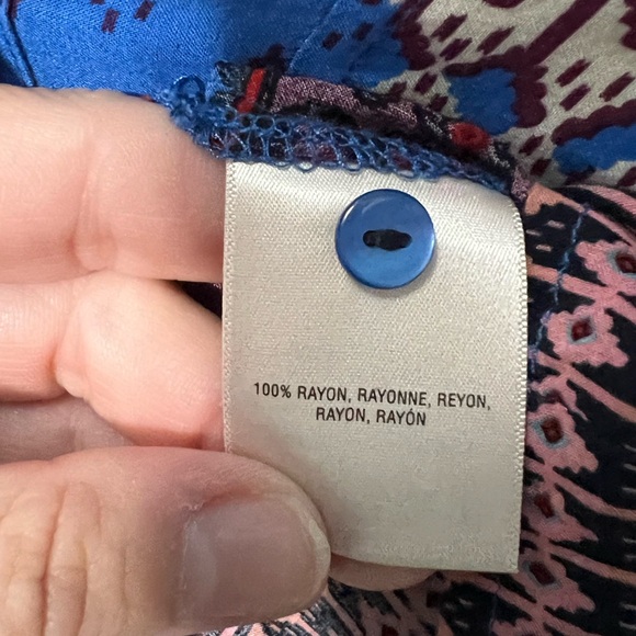 Maeve Aztec Blue print Blouse Size 2 - Picture 6 of 7